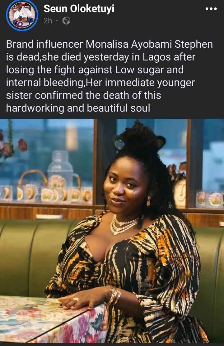 Seun Oloketuyi Facebook post