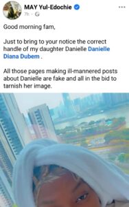 May Edochie laments over fake pages open in daughter, Danielle’s name