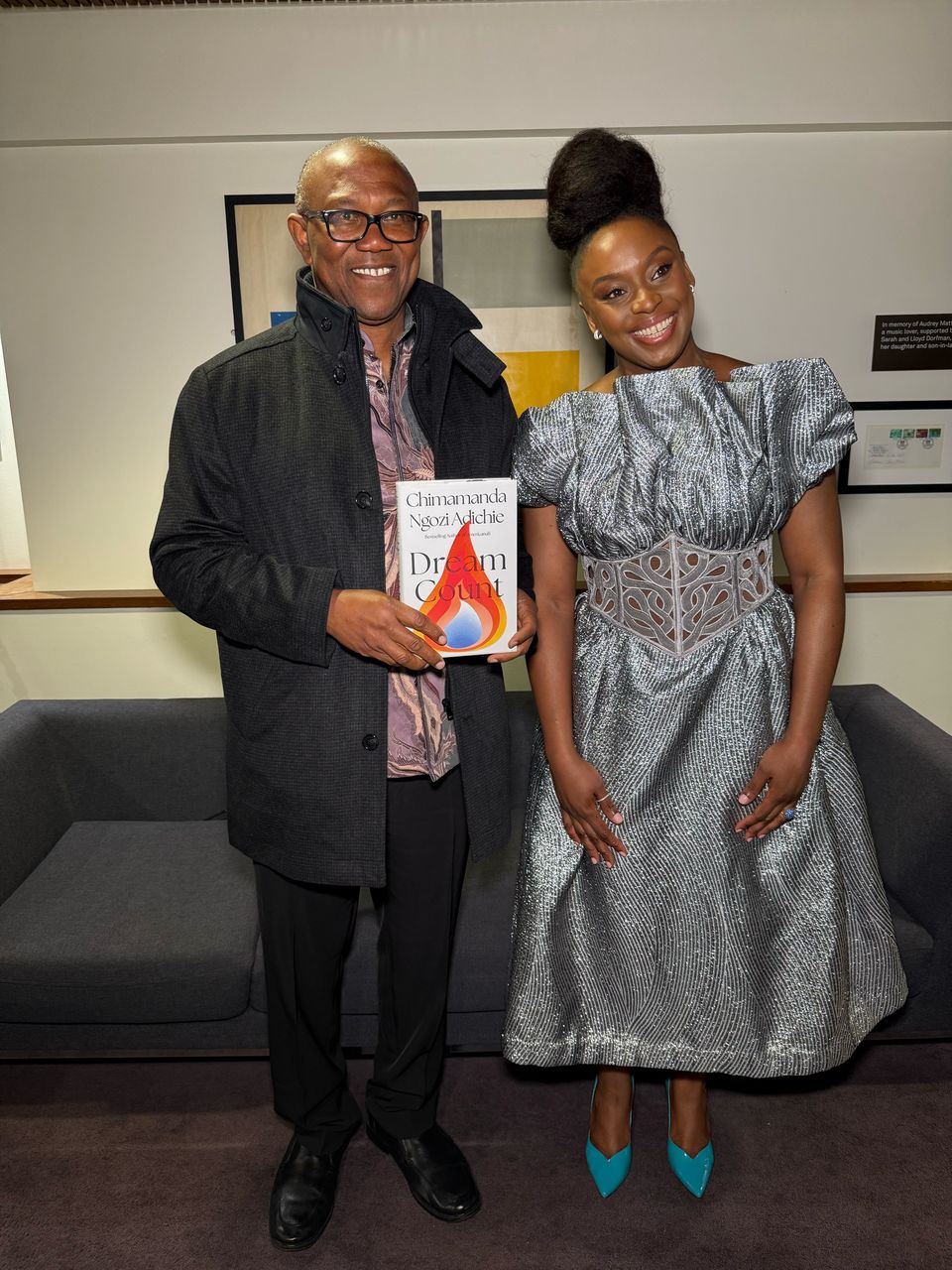 Peter Obi attends Chimamanda Adichie’s book launch in London