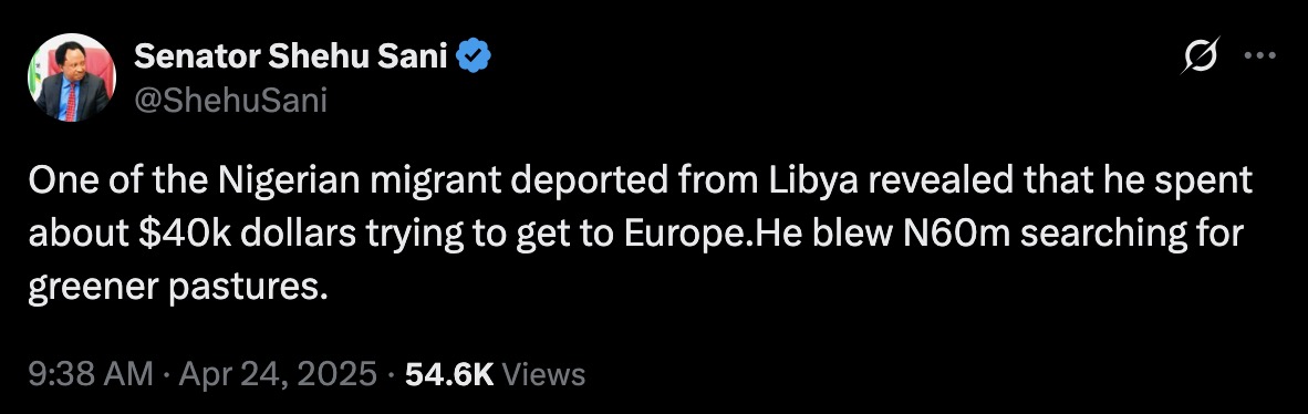 Deported Nigerian migrant allegedly spends K in failed trip to Europe