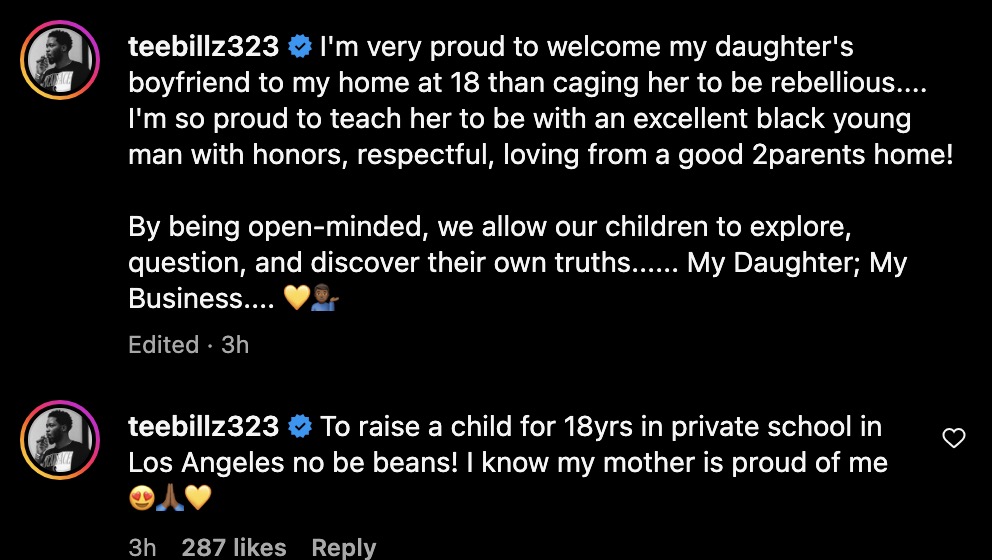Teebillz welcomes daughter’s boyfriend into his home, reveals reason