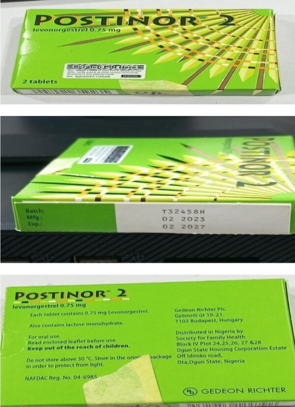 NAFDAC  Alerts Public On Circulation Of Counterfeit Postinor-2 Contraceptive Pills