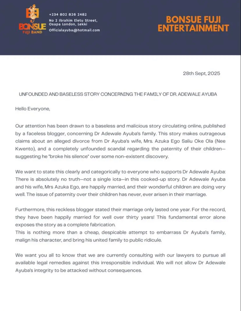 “I’ve been happily married for over 30 years now” – Ayuba breaks silence on marital crisis