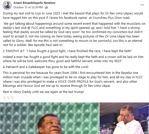 Instrumentalist who worked closely with late Uma Ukpai shares what nobody knew about him
