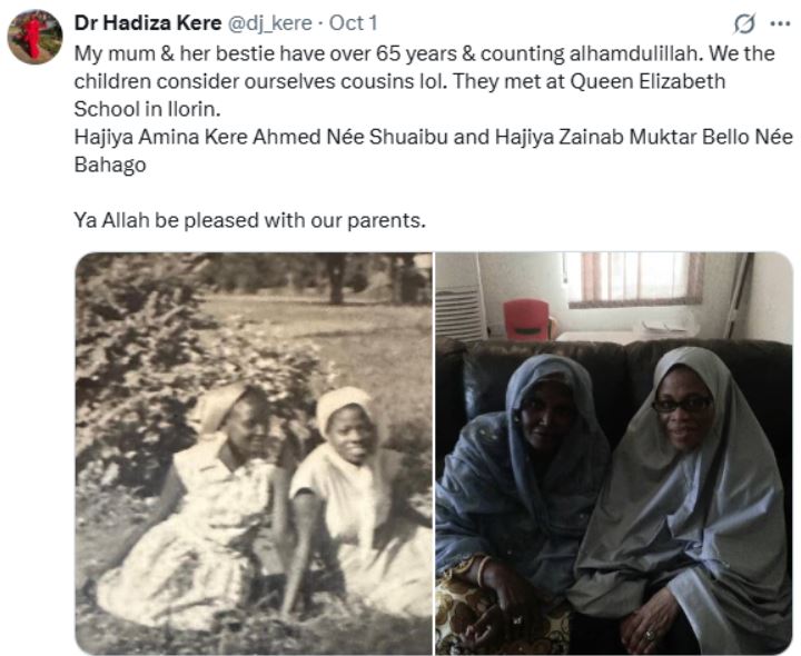 Lecturer shares touching photos of mother and best friend of 65 years