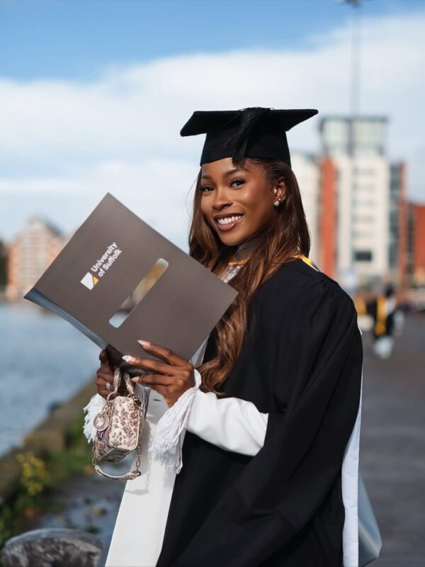 Actress Jemima Osunde Bags Master’s Degree In Public Health From University Of Suffolk In UK (VIDEO)