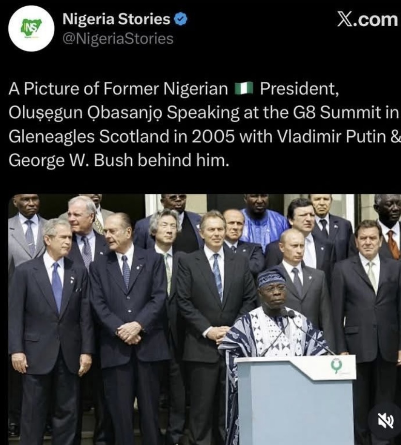 “There was a country” – Old photo of Obasanjo with Putin, Bush behind him in 2005 trends online